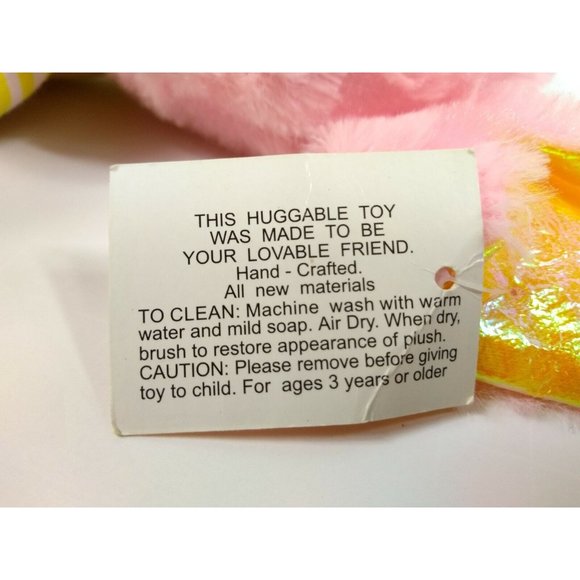 Pink Mouse Plush Stuffed Animal in Flower Dress w/ Sparkle feet, hands, ears 11" - Picture 9 of 11